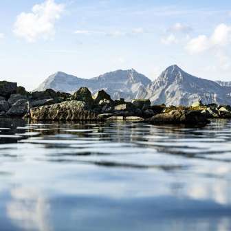 Splügenpass mountain lake