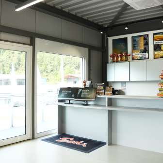 The reception of the Cazis outdoor kart track