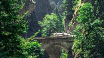 The historic Wilden Bridge in the Viamala Gorge The historic Wilden Bridge in the Viamala Gorge