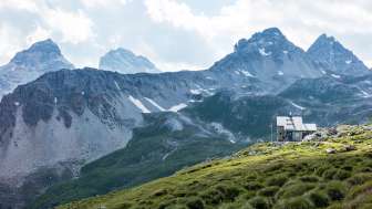 The Cufercalhütte SAC in summer The Cufercalhütte SAC in summer