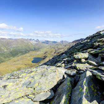 Lower Schwarzsee above the Madrisa Valley in the Avers