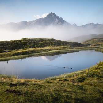 The Bischolsee lake on the Heinzenberg
