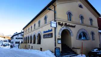 The old customs house in Splügen in summer