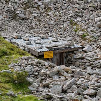 Entrance to the silver mines on the Alp Taspegn