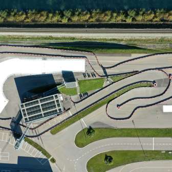 The Cazis outdoor kart track from above