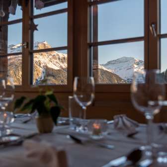 Spectacular view of the surrounding mountains from the Hotel Restaurant Capricorns
