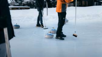 The curling natural ice field Hüschera Splügen