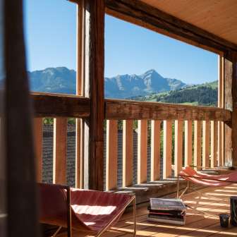 View of the Piz Beverin from Casa Caminada