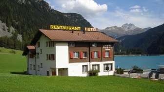 The Hotel Restaurant Seeblick in summer The Hotel Restaurant Seeblick in summer