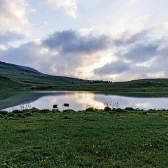 Sunrise at Libi Lake on the Schamserberg