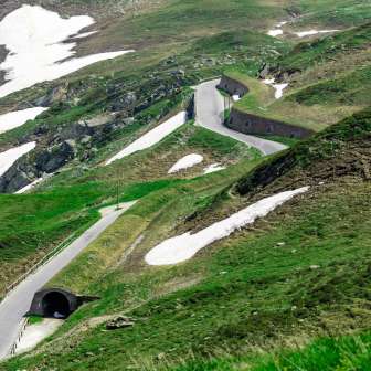 The avalanche gallery at the Splügen Pass