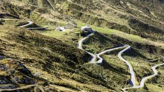 The Berghaus is located on the Swiss side of the Splügen Pass The Berghaus is located on the Swiss side of the Splügen Pass