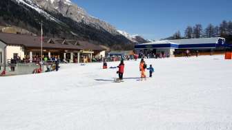 The valley restaurant in the Splügen-Tambo ski area