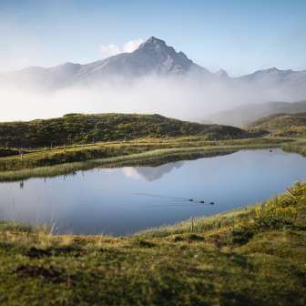 The Bischolsee lake on the Heinzenberg