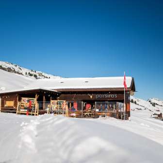 The Parsiras mountain inn in winter