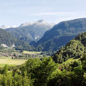 The ruins of Cagliatscha Castle high above the Schams