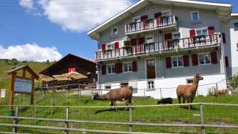 The Gasthaus Alpina in Tschappina on the Heinzenberg