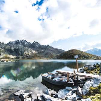 Upper Lake Suretta with rowing boat and jetty