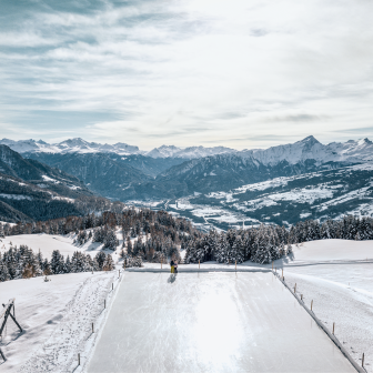 Breathtaking view from the ice field on Alp Raguta
