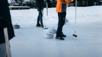 The curling natural ice field Hüschera Splügen
