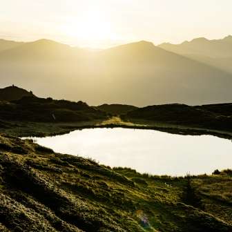 Sunrise at Lake Pascuminer on the Heinzenberg