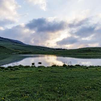 Sunrise at Libi Lake on the Schamserberg