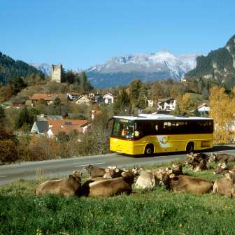 Paspels with Alt Sins castle ruins