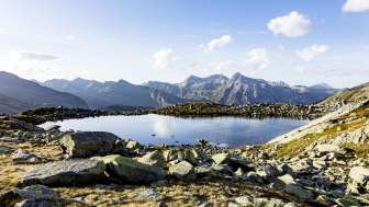 The Splügenpass mountain lake