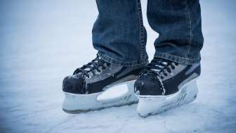 Skates on the ice