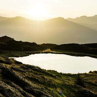 Sunrise at Lake Pascuminer on the Heinzenberg