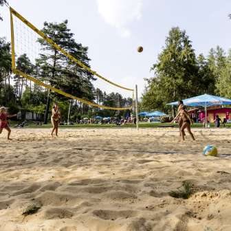 The beach volleyball court at Badi Thusis