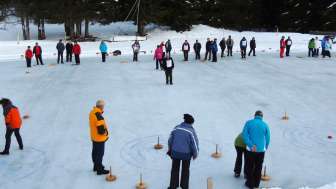 Curling on the Oberurmein natural ice rink Curling on the Oberurmein natural ice rink