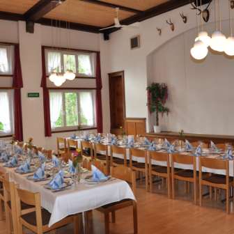 Large hall of the Gasthaus Waldheim