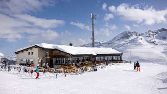 The mountain restaurant in the Splügen-Tambo ski area The mountain restaurant in the Splügen-Tambo ski area