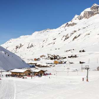 Avers Juppa with ski lift in winter
