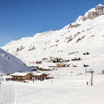 Avers Juppa with ski lift in winter
