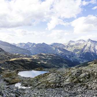 Splügenpass mountain lake