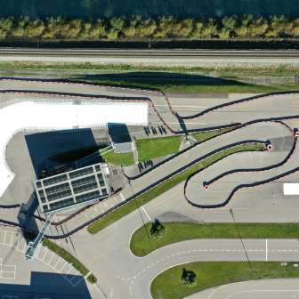 The Cazis outdoor kart track from above