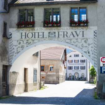 The Hotel Fravi in summer