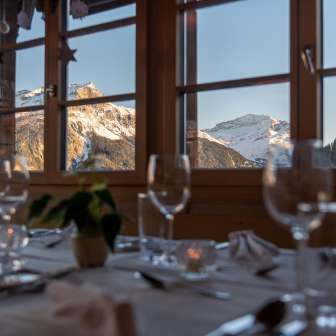 Spectacular view of the surrounding mountains from the Hotel Restaurant Capricorns