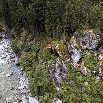 Aerial view of Magic Wood near Ausserferrera