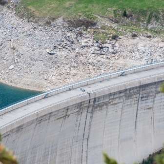 The dam wall in the Valle di Lei