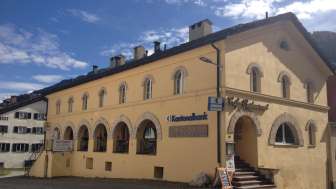 The old customs house in Splügen in summer