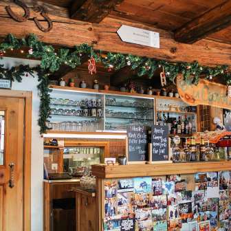 The bar at Gasthaus Walserstuba