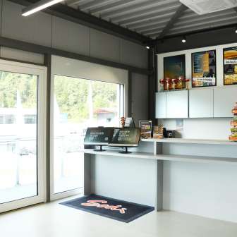 The reception of the Cazis outdoor kart track