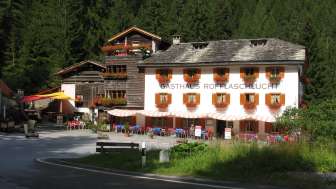 The Hotel Restaurant Rofflaschlucht in summer The Hotel Restaurant Rofflaschlucht in summer