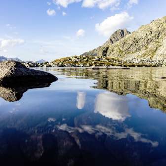 Splügenpass mountain lake