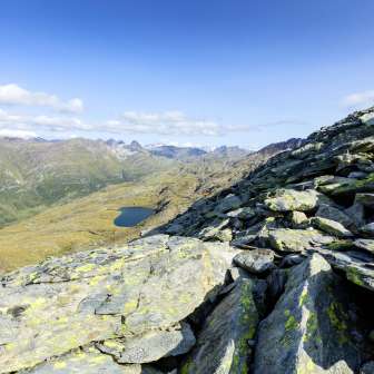 Lower Schwarzsee above the Madrisa Valley in the Avers