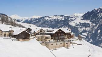 The Hotel Capricorns in Wergenstein in winter The Hotel Capricorns in Wergenstein in winter