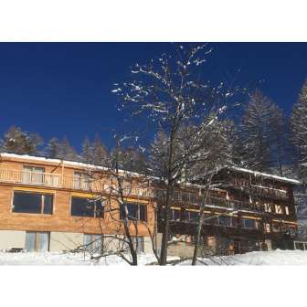 The Berghotel Sterna from the outside in winter
